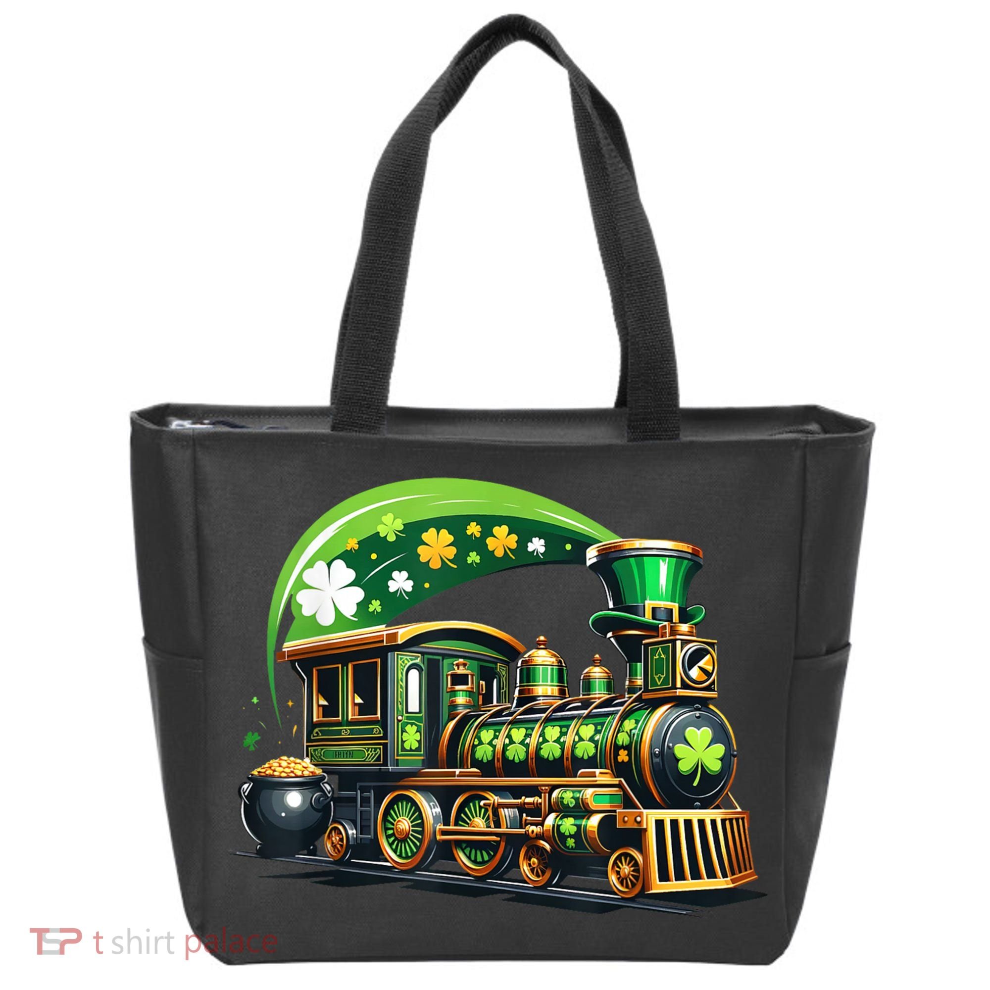 Train Railroad St Patricks Day Train Tote Bag
