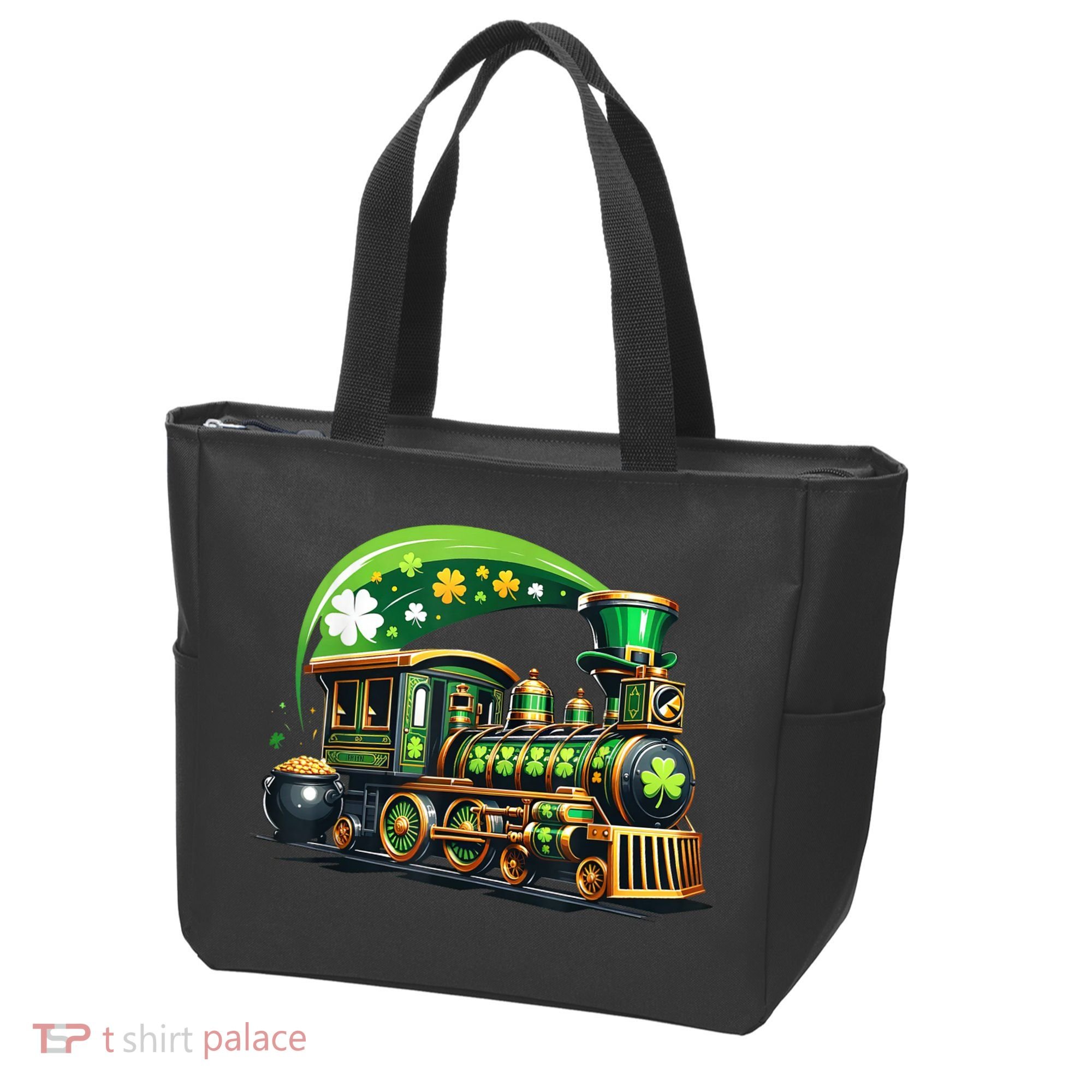 Train Railroad St Patricks Day Train Tote Bag
