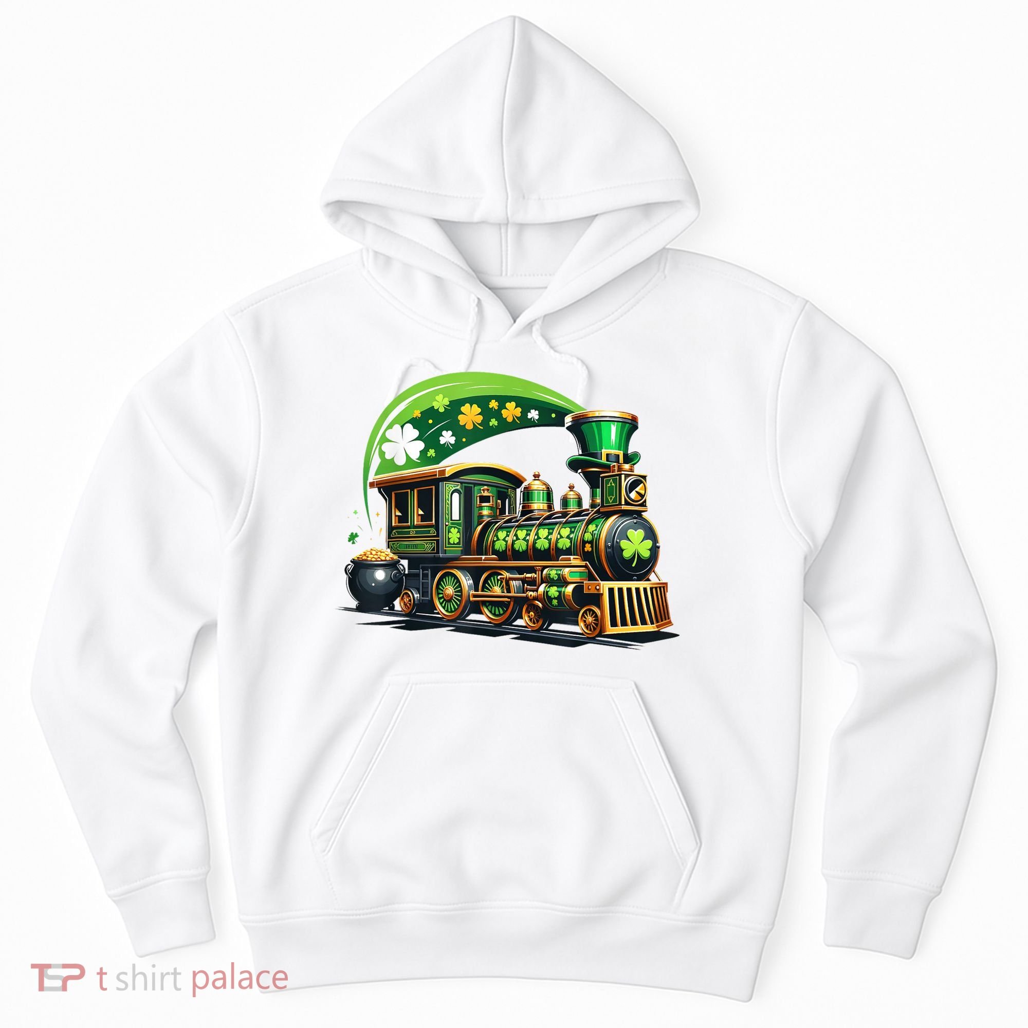 Train Railroad St Patricks Day Train Hoodie