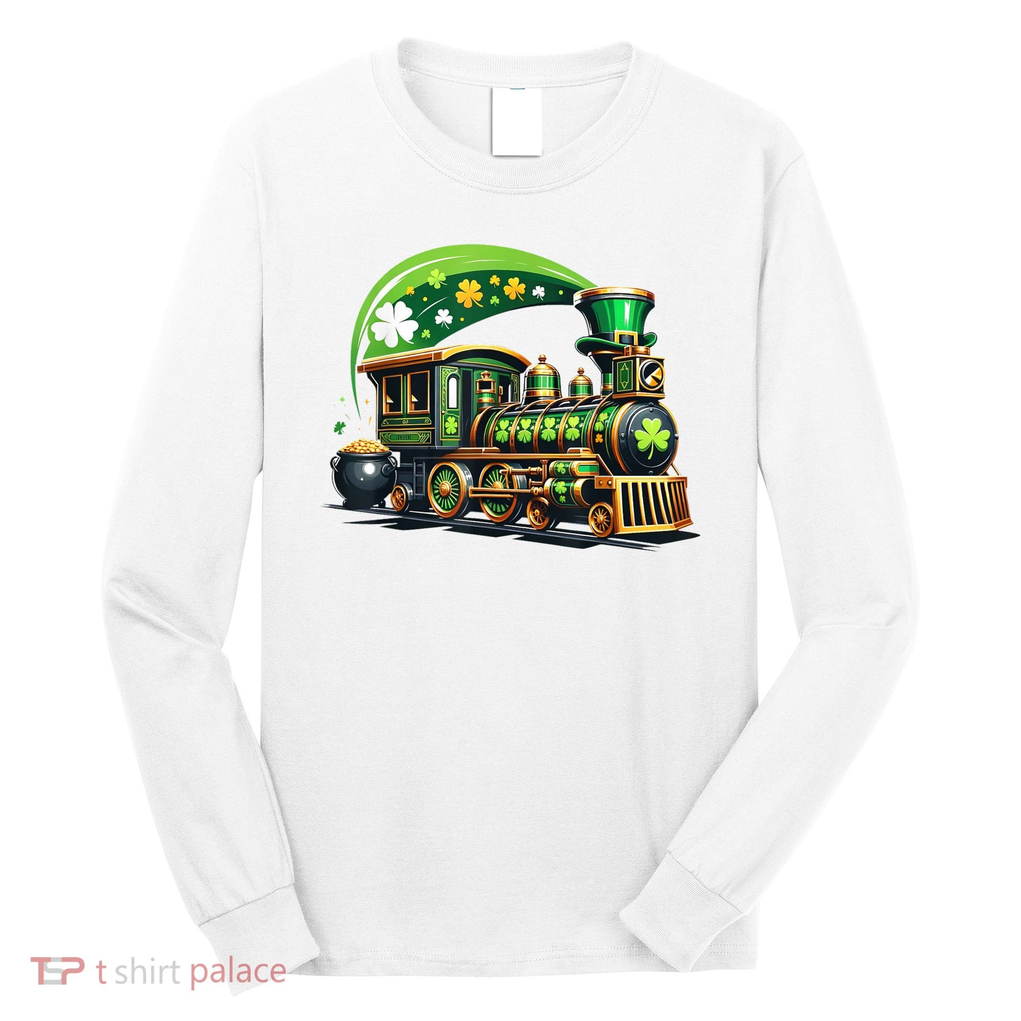 Train Railroad St Patricks Day Train Long Sleeve Shirt