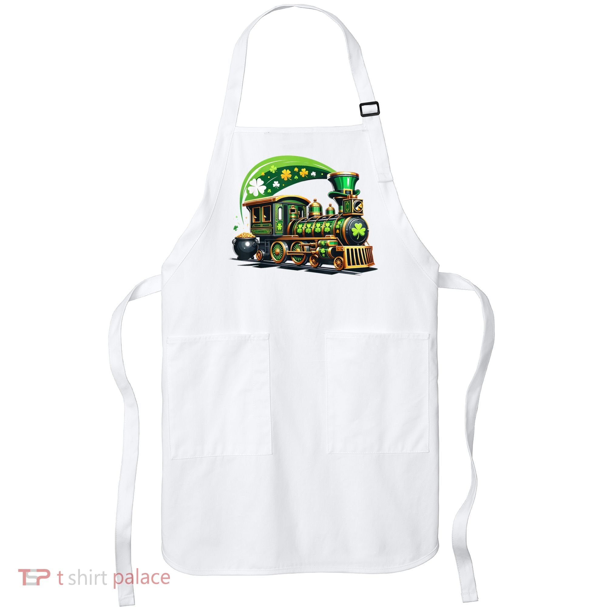 Train Railroad St Patricks Day Train Apron