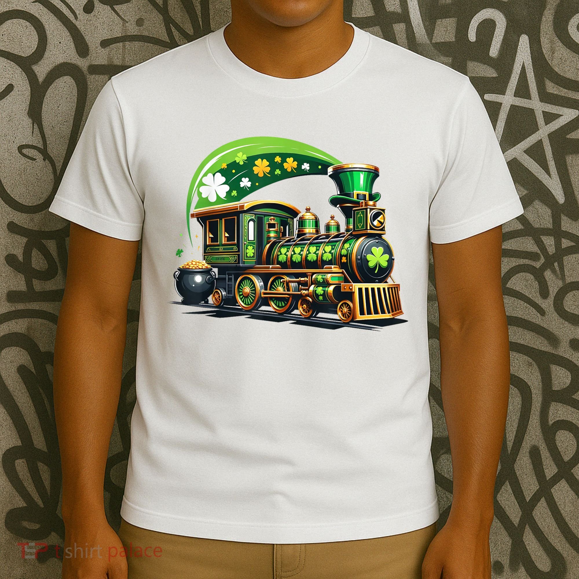Train Railroad St Patricks Day Train T-Shirt
