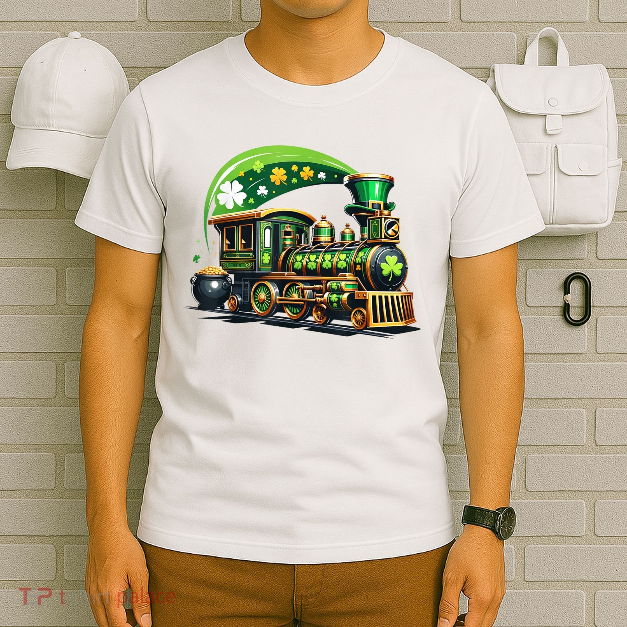 Train Railroad St Patricks Day Train T-Shirt