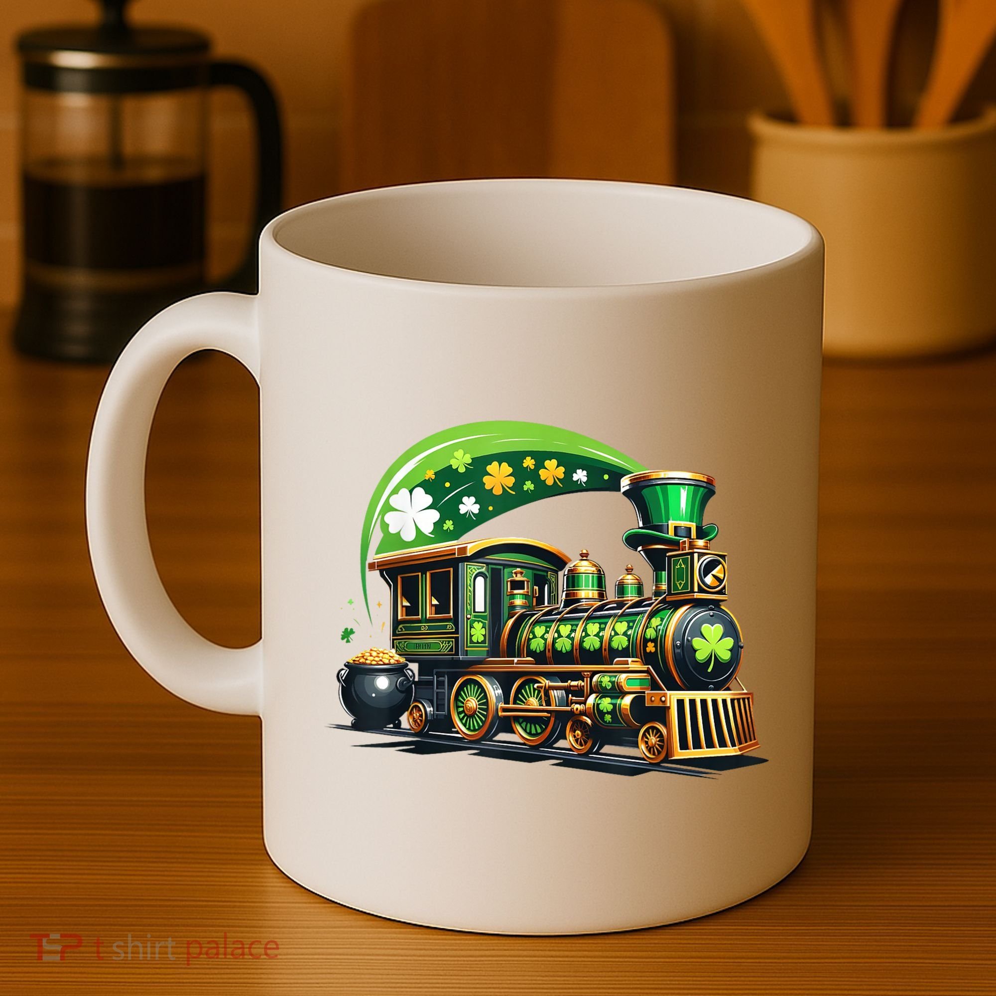 Train Railroad St Patricks Day Train Coffee Mug