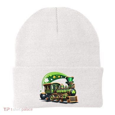 Train Railroad St Patricks Day Train Beanie