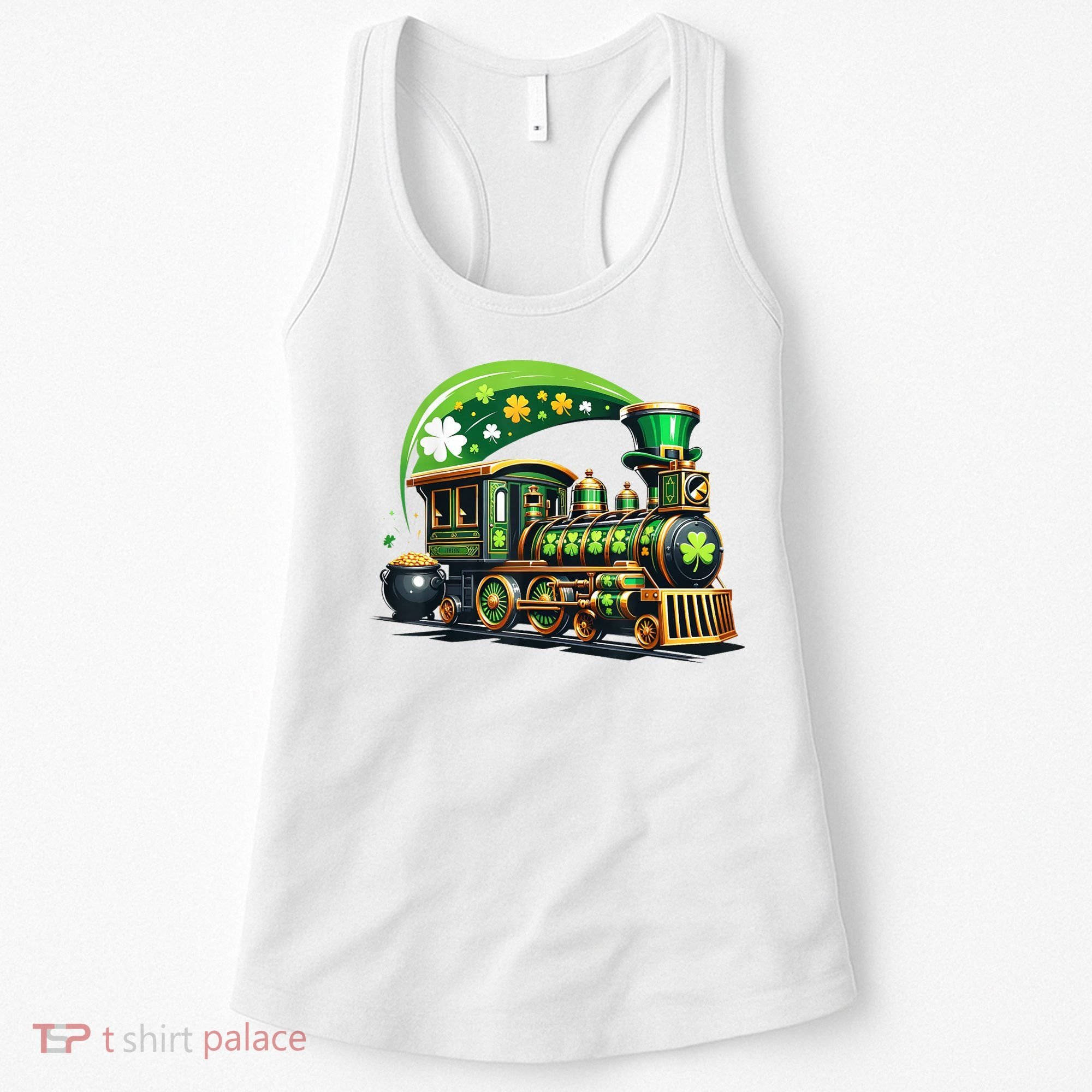Train Railroad St Patricks Day Train Women's Tank Top