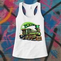 Train Railroad St Patricks Day Train Women's Tank Top thumb 3