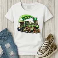 Train Railroad St Patricks Day Train Women's T-Shirt thumb 3