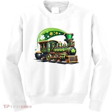 Train Railroad St Patricks Day Train Kids Sweatshirt