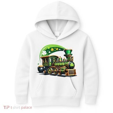 Train Railroad St Patricks Day Train Kids Hoodie