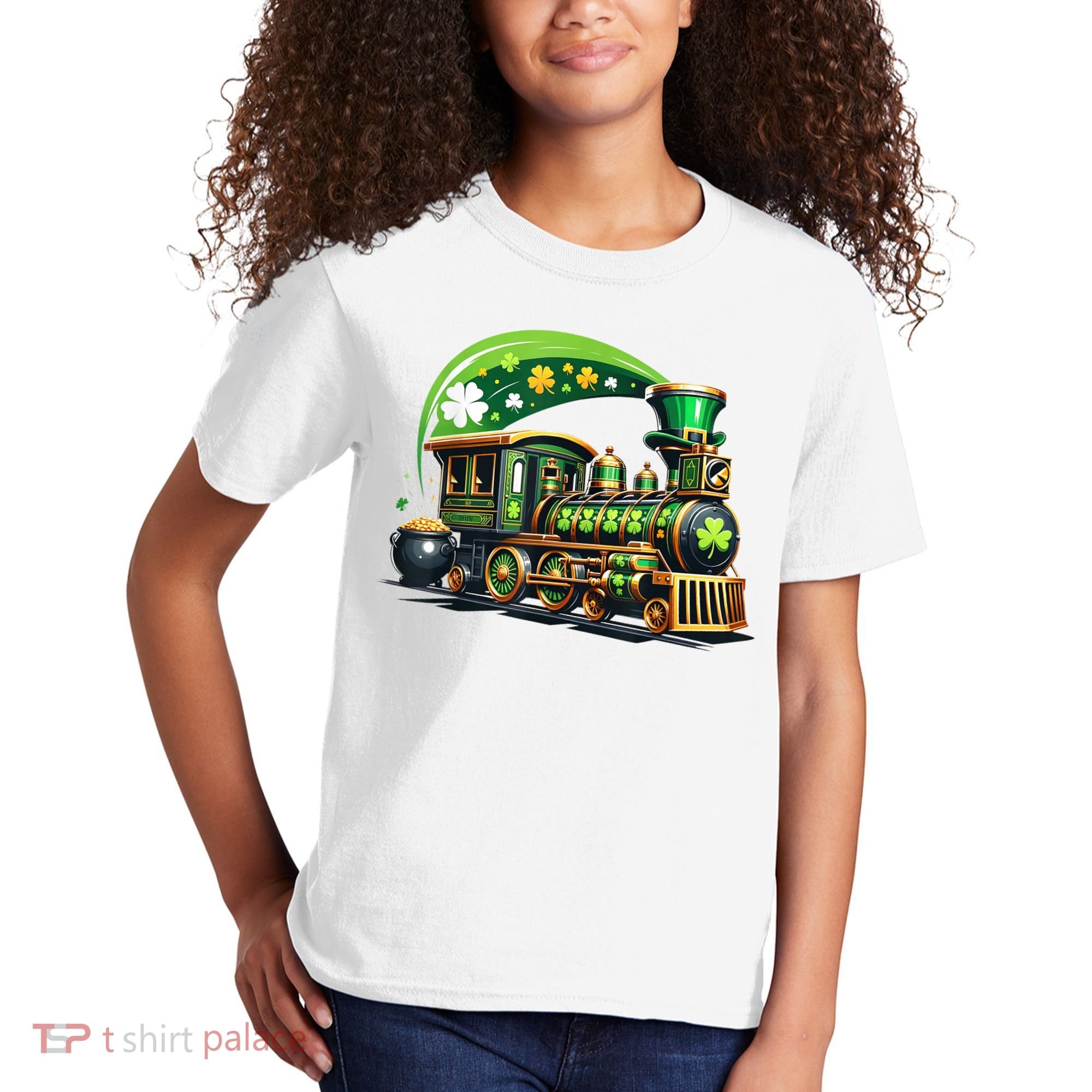 Train Railroad St Patricks Day Train Kids T-Shirt