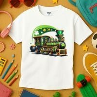 Train Railroad St Patricks Day Train Kids T-Shirt thumb 3