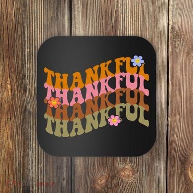 Thankful Retro Sunflower Cute Gift Coaster
