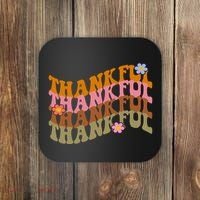 Thankful Retro Sunflower Cute Gift Coaster thumb 0