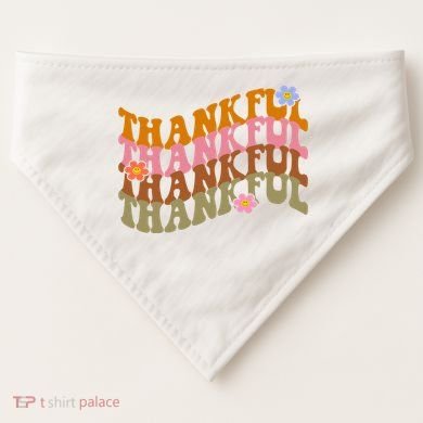 Thankful Retro Sunflower Cute Gift USA-Made Doggie Bandana