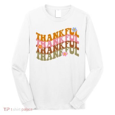 Thankful Retro Sunflower Cute Gift Long Sleeve Shirt