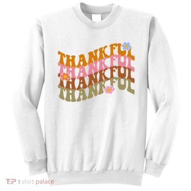 Thankful Retro Sunflower Cute Gift Sweatshirt