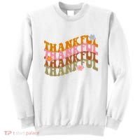 Thankful Retro Sunflower Cute Gift Sweatshirt thumb 0