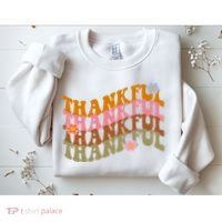 Thankful Retro Sunflower Cute Gift Sweatshirt thumb 2