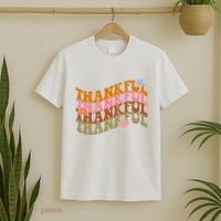 Thankful Retro Sunflower Cute Gift T-Shirt thumb 2