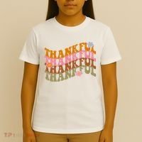 Thankful Retro Sunflower Cute Gift T-Shirt thumb 4