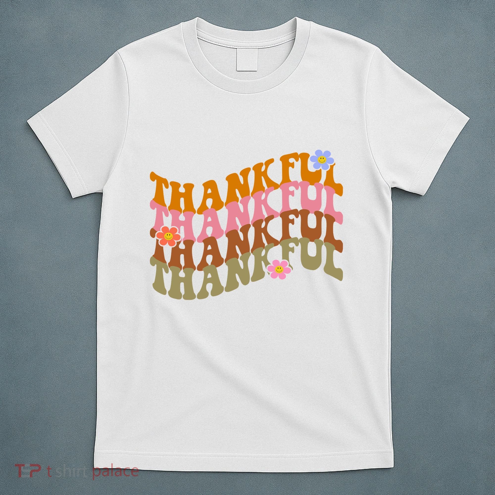 Thankful Retro Sunflower Cute Gift T-Shirt