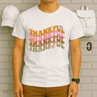 Thankful Retro Sunflower Cute Gift T-Shirt thumb 6