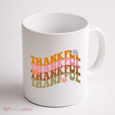 Thankful Retro Sunflower Cute Gift Coffee Mug back