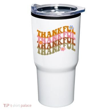 Thankful Retro Sunflower Cute Gift Tumbler