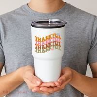 Thankful Retro Sunflower Cute Gift Tumbler thumb 2