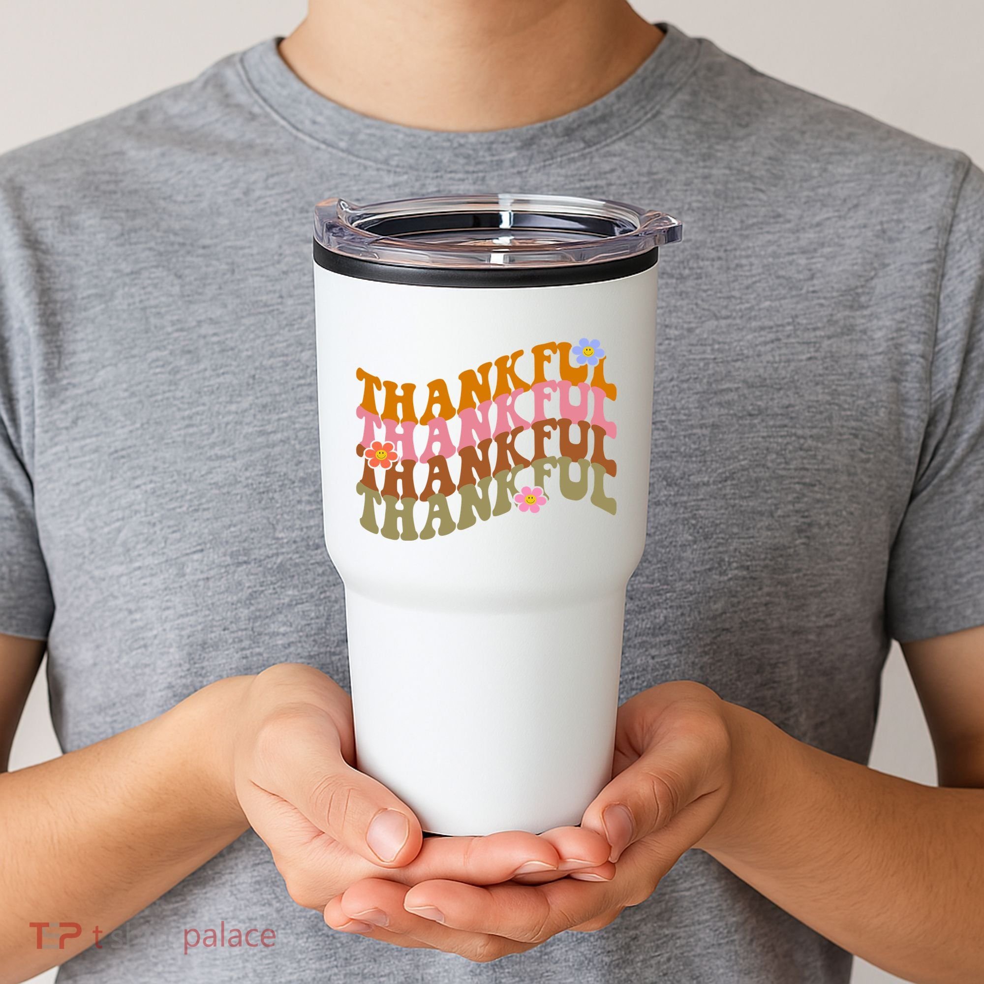 Thankful Retro Sunflower Cute Gift Tumbler