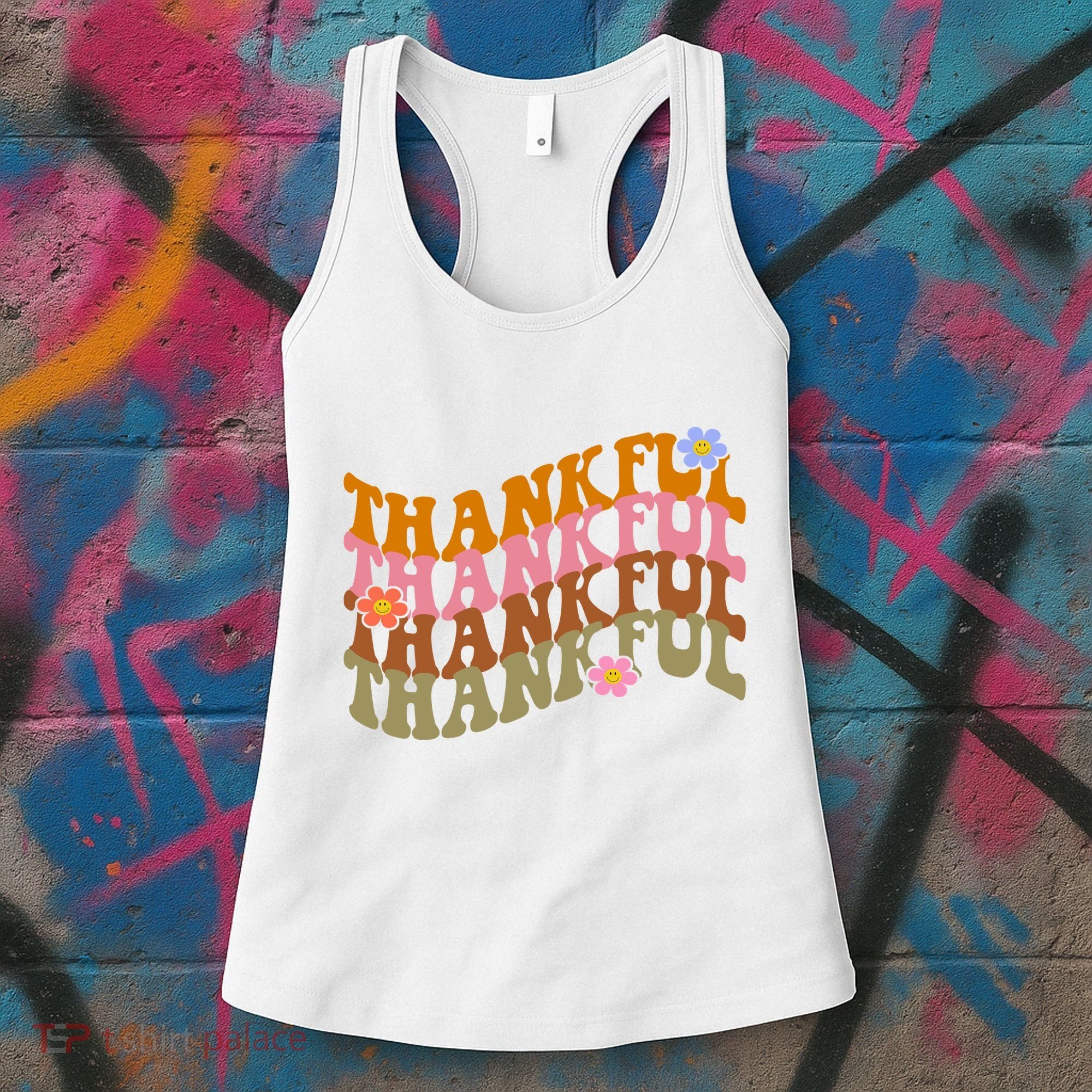Thankful Retro Sunflower Cute Gift Women's Tank Top