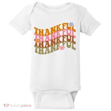Thankful Retro Sunflower Cute Gift Baby Bodysuit