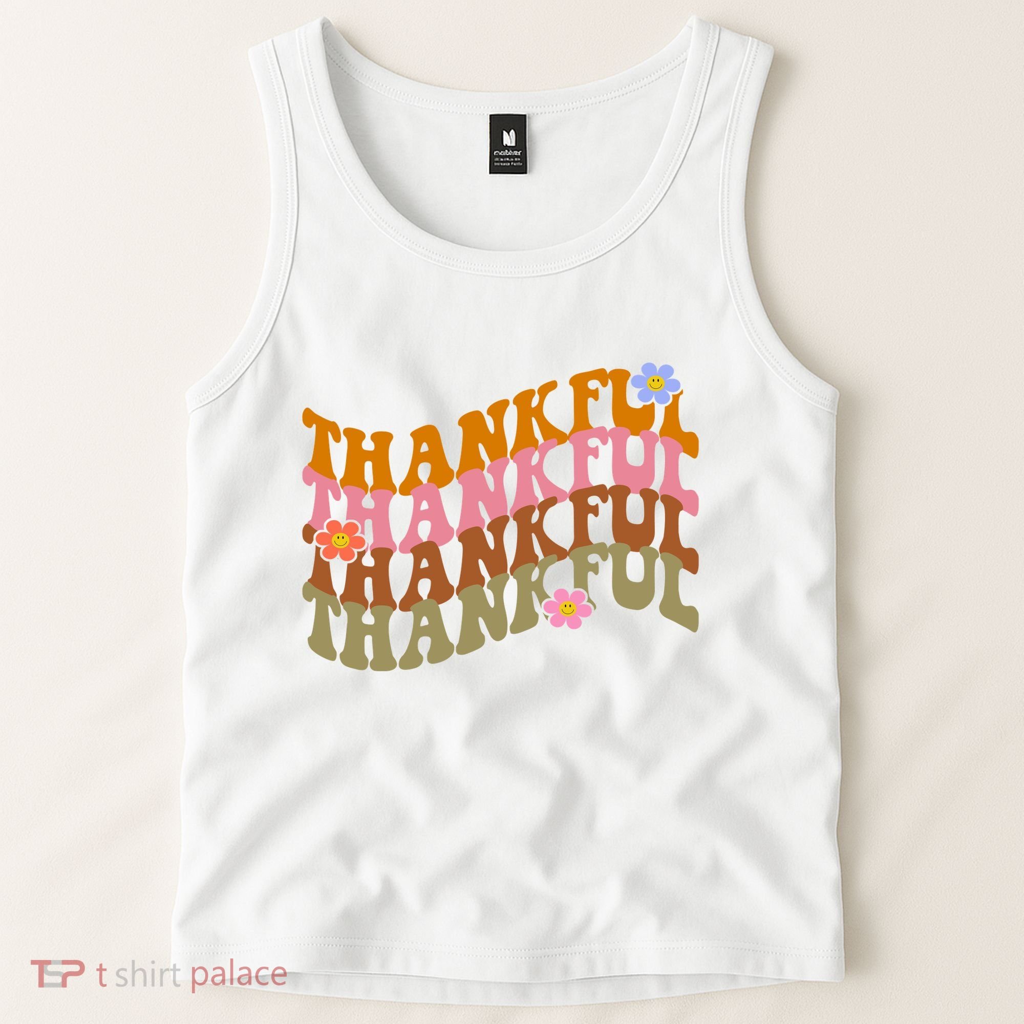 Thankful Retro Sunflower Cute Gift Tank Top