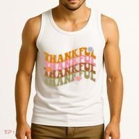 Thankful Retro Sunflower Cute Gift Tank Top thumb 3