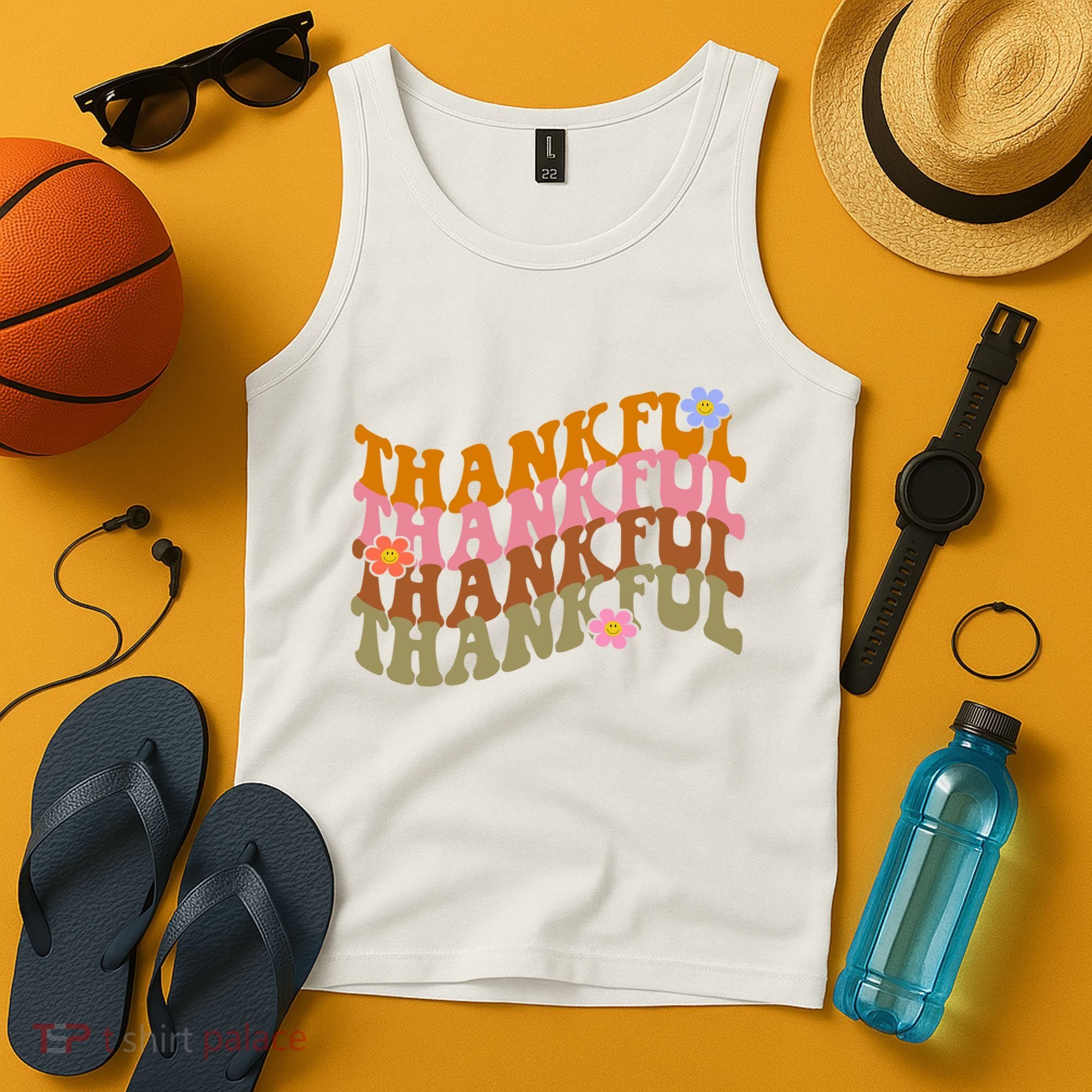 Thankful Retro Sunflower Cute Gift Tank Top