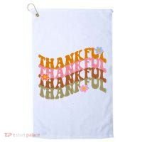 Thankful Retro Sunflower Cute Gift Golf Towel thumb 0