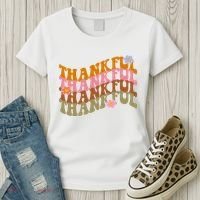 Thankful Retro Sunflower Cute Gift Women's T-Shirt thumb 3
