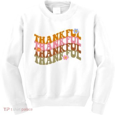Thankful Retro Sunflower Cute Gift Kids Sweatshirt