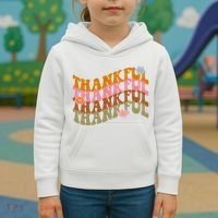 Thankful Retro Sunflower Cute Gift Kids Hoodie thumb 3