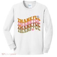 Thankful Retro Sunflower Cute Gift Kids Long Sleeve Shirt thumb 0