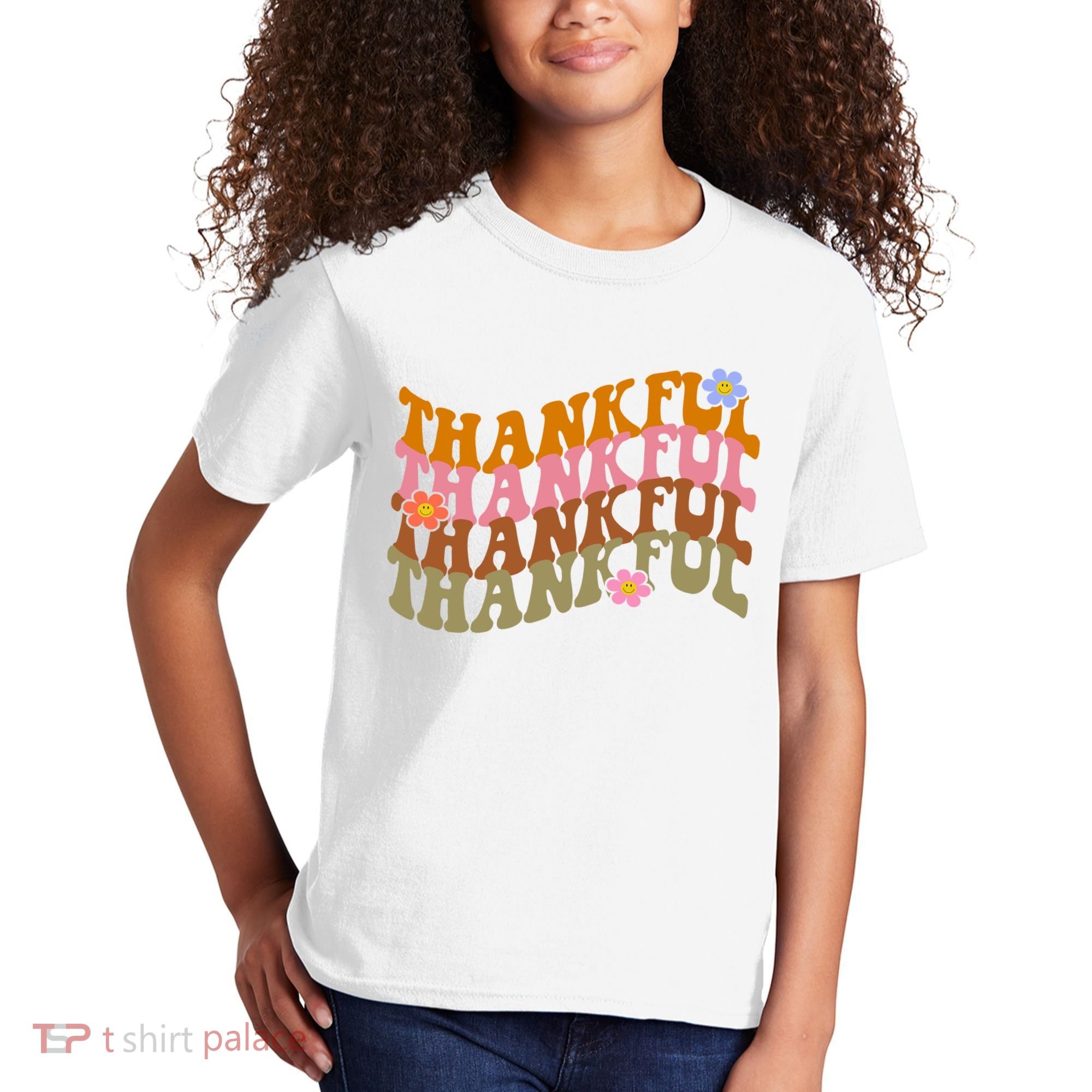 Thankful Retro Sunflower Cute Gift Kids T-Shirt