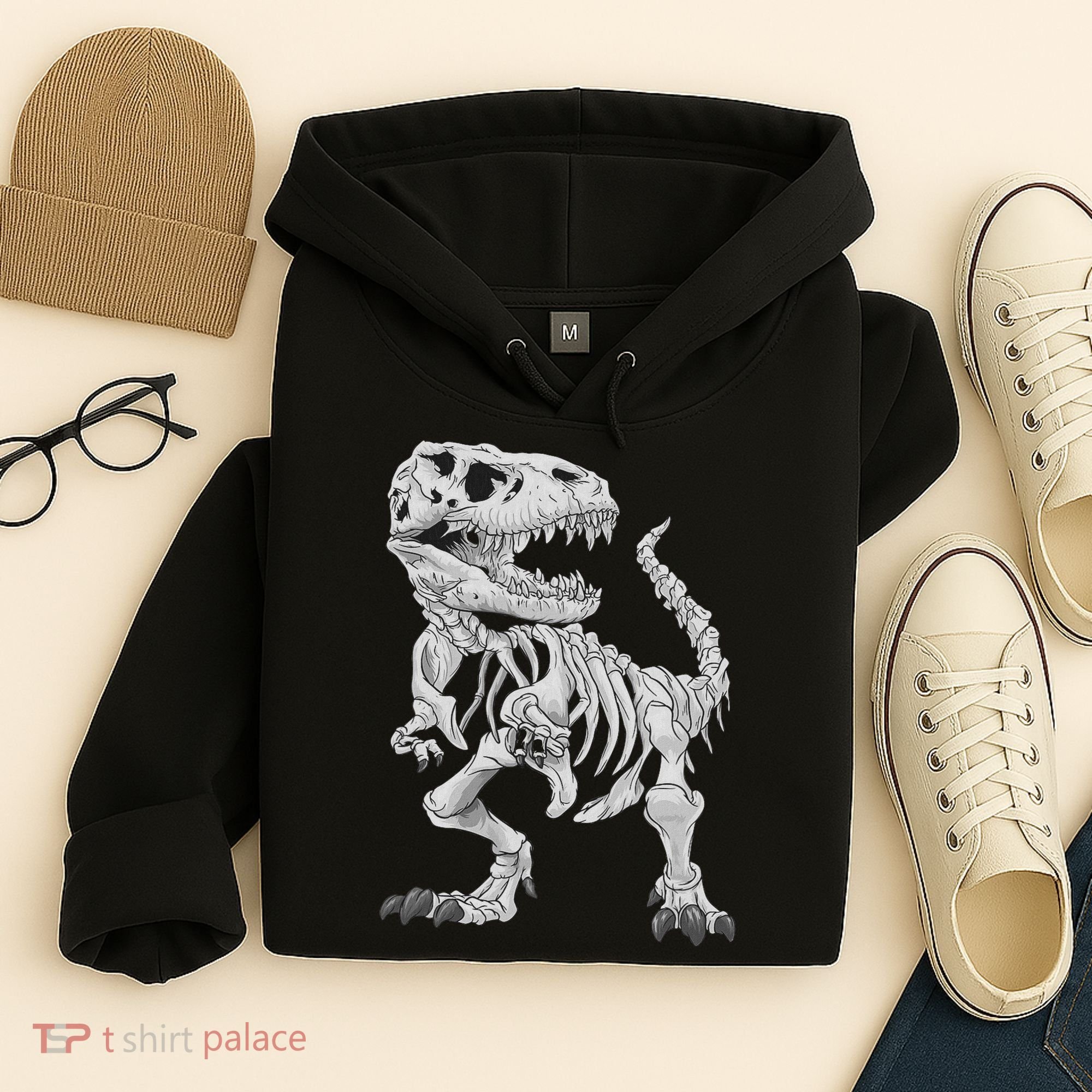 T Rex Skeleton Dino Bones Paleontologist Fossil Dinosaur Hoodie
