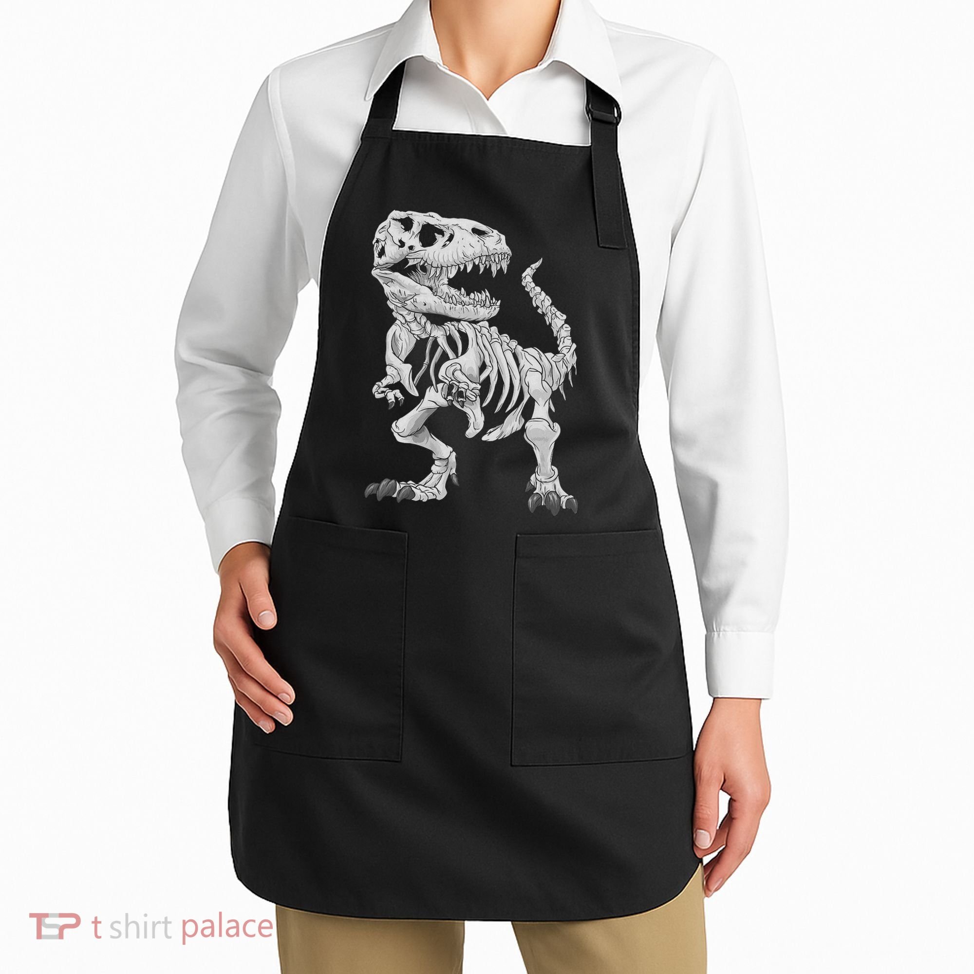 T Rex Skeleton Dino Bones Paleontologist Fossil Dinosaur Apron
