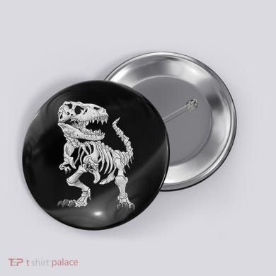 T Rex Skeleton Dino Bones Paleontologist Fossil Dinosaur Button