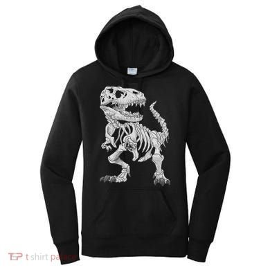 T Rex Skeleton Dino Bones Paleontologist Fossil Dinosaur Women's Hoodie