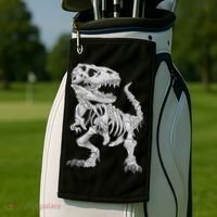 T Rex Skeleton Dino Bones Paleontologist Fossil Dinosaur Golf Towel thumb 2
