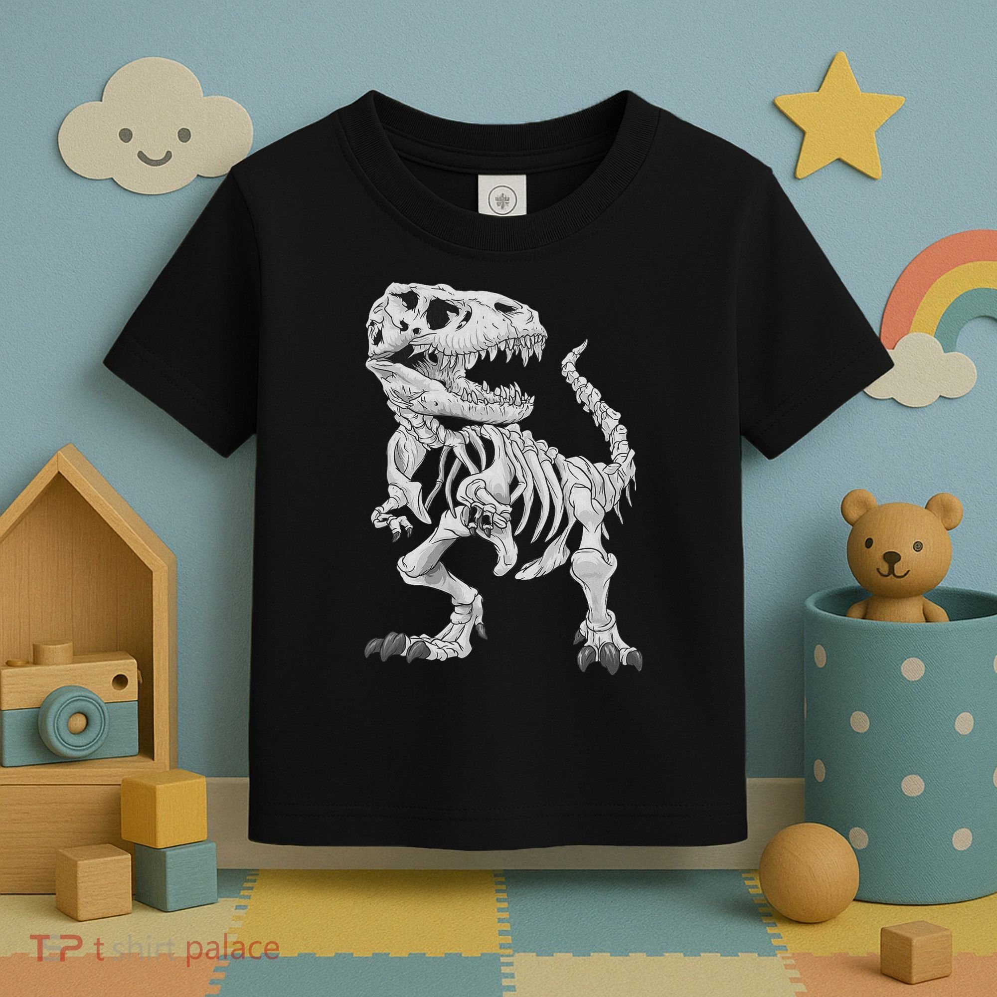 T Rex Skeleton Dino Bones Paleontologist Fossil Dinosaur Toddler T-Shirt