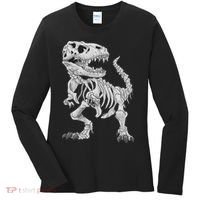 T Rex Skeleton Dino Bones Paleontologist Fossil Dinosaur Women's Long Sleeve Shirt thumb 0