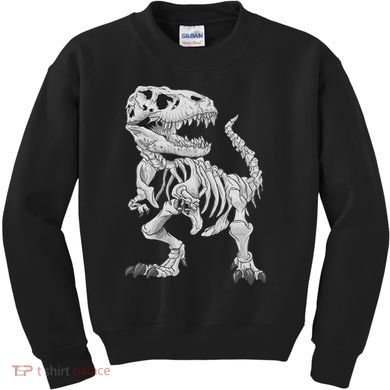 T Rex Skeleton Dino Bones Paleontologist Fossil Dinosaur Kids Sweatshirt